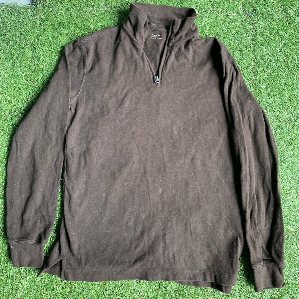GAP Men's Brown Quarter-Zip Sweater